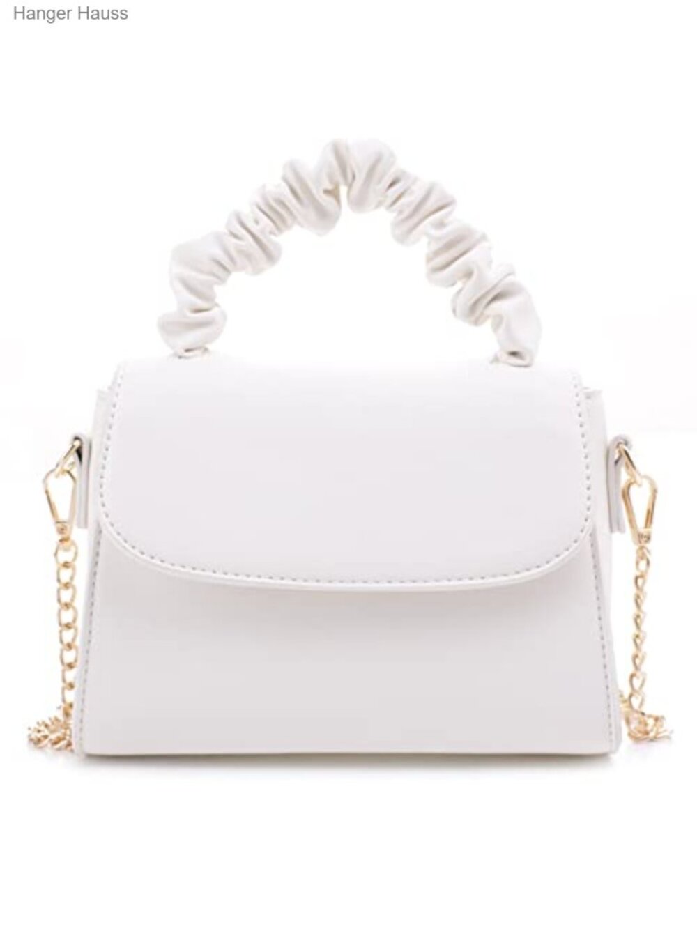 Vegan Leather Crossbody Bag Small Purse with Top Handle Chain Strap